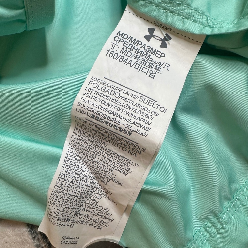 Under Armour UA Storm 1 Anorak Windbreaker Jacket Aqua Hooded Pullover Medium - Picture 4 of 10